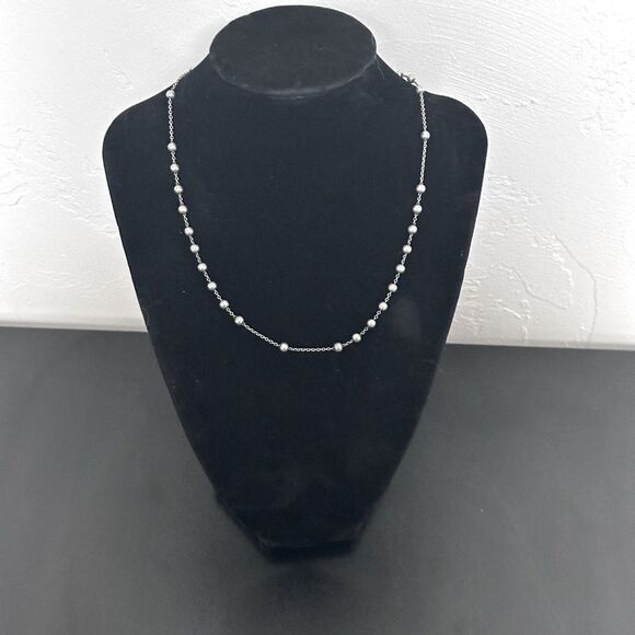 Silpada RETIRED Sterling Silver small satin beads Rosary Chain Necklace 17” long - Picture 8 of 12